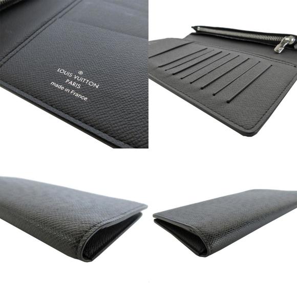 Louis Vuitton LOUIS VUITTON Bi-fold long wallet Taiga Portefeuille Brazza Bla... - Picture 4 of 5